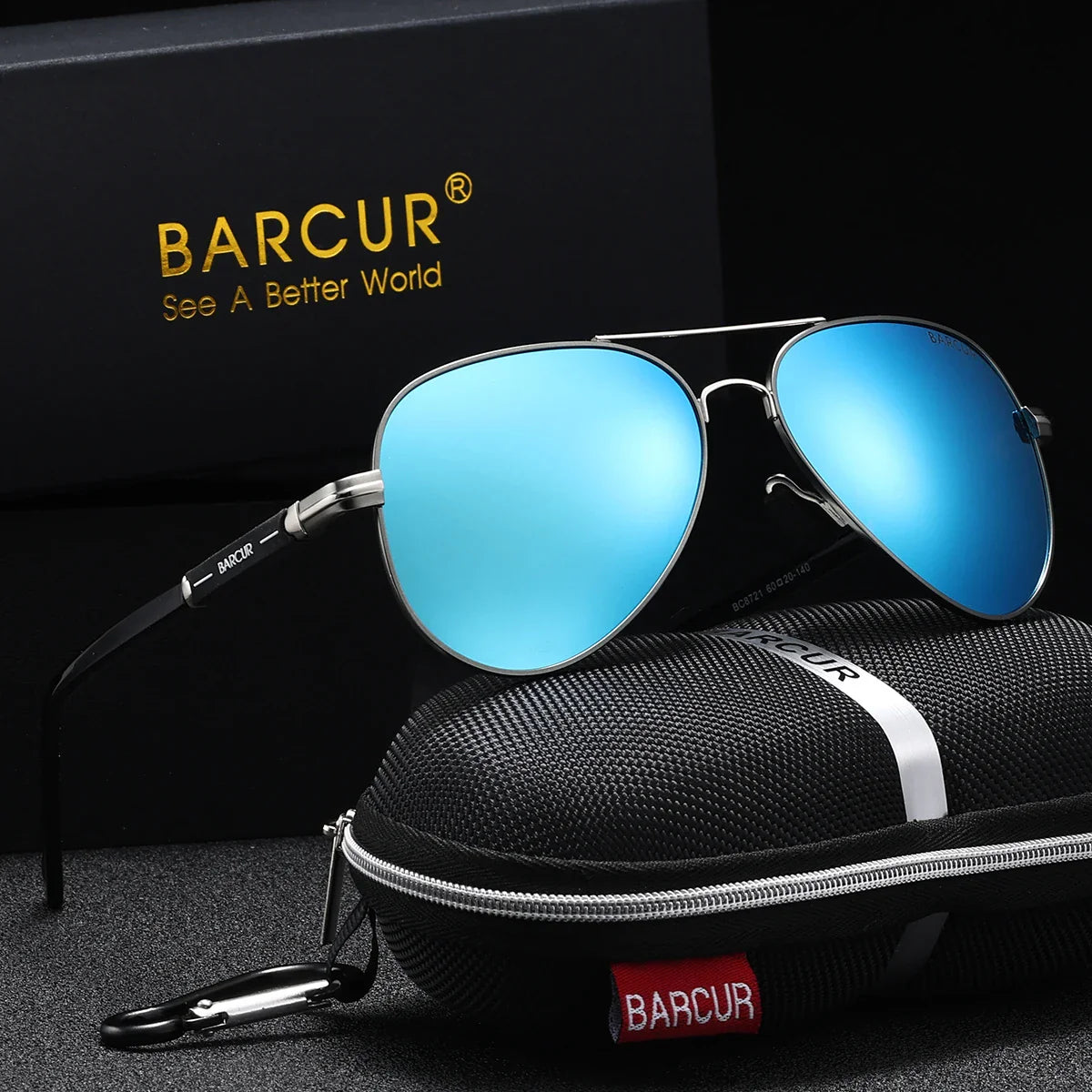 BARCUR Sunglasses Retro Chic Men Fashion Oversized Pilot Style Sunglasses with Mirrored TAC Lenses Durable Stainless Steel Frame for Hiking Outdoor Sports and Sun Protection for Summer