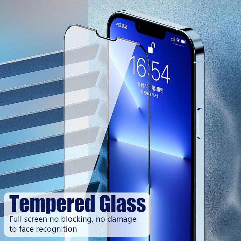 4PCS Screen Protector for iPhone 14 13 12 11 Pro Max Mini Tempered Glass for iPhone 7 8 6 6S Plus X XR Xs Max SE 2020 Glass One-piece Front Scratchproof Tempered Glass