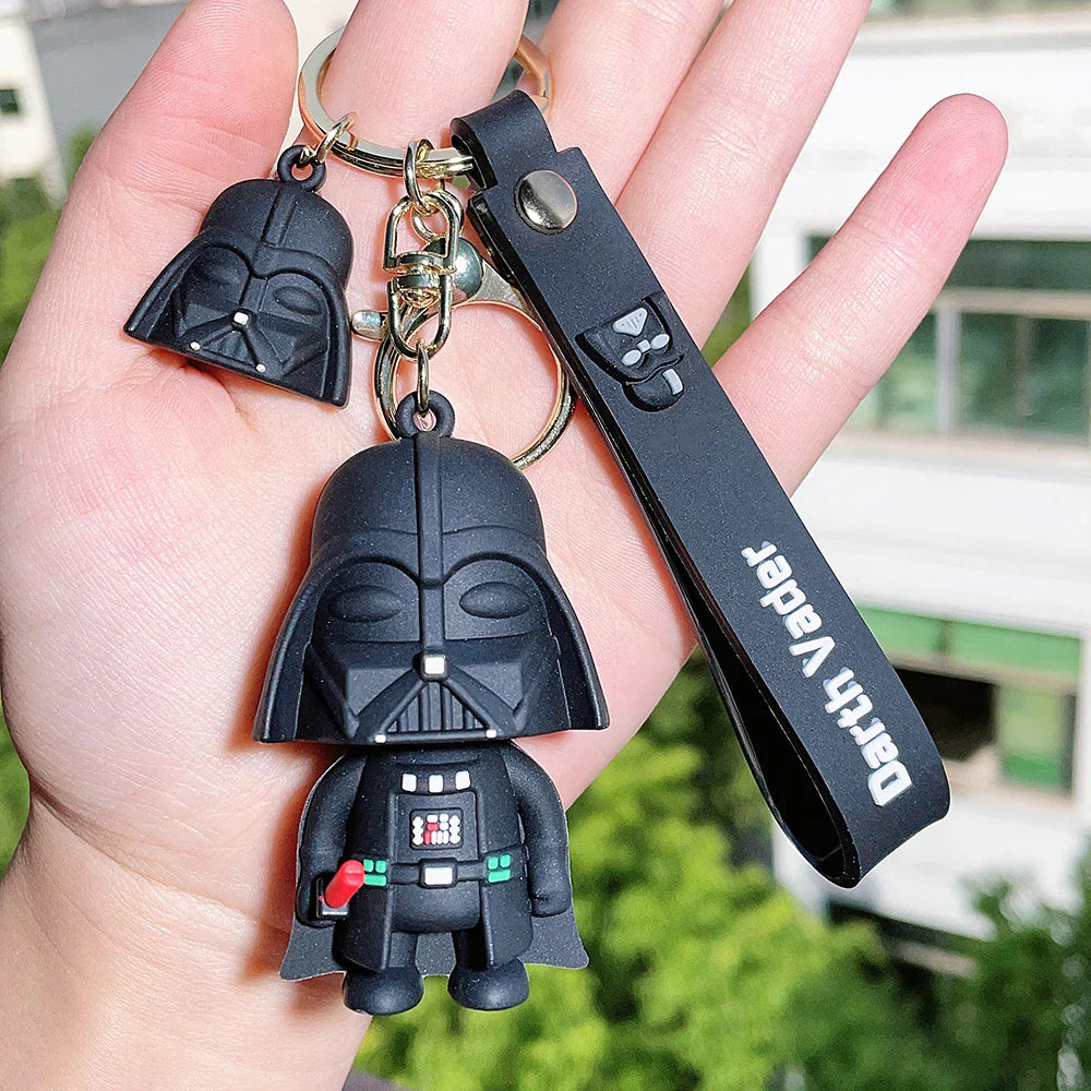 Disney Movie Star Wars Keychain Darth Vader Imperial Stormtrooper Yoda Baby Doll Keyrings Key Holder for Boys Gifts