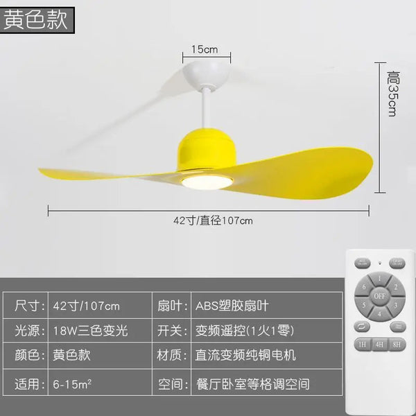 DecorBites™ Kids Double Leaf Ceiling Fan Light - Silent Operation with Adjustable Speed Decorbites