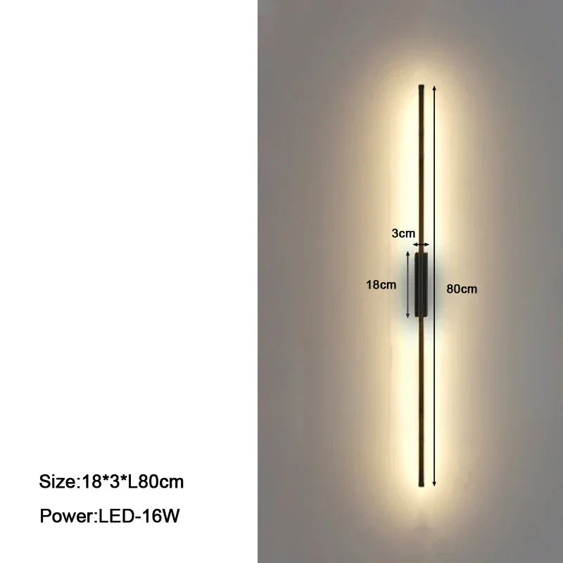 Modern LED Wall Sconce Black 100cm Up-Down