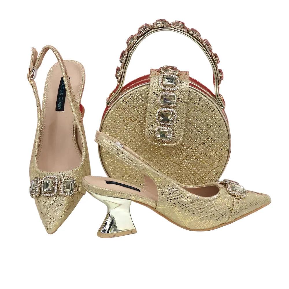 Newest Style Platform Shoes and Matching Bag Set JH654
