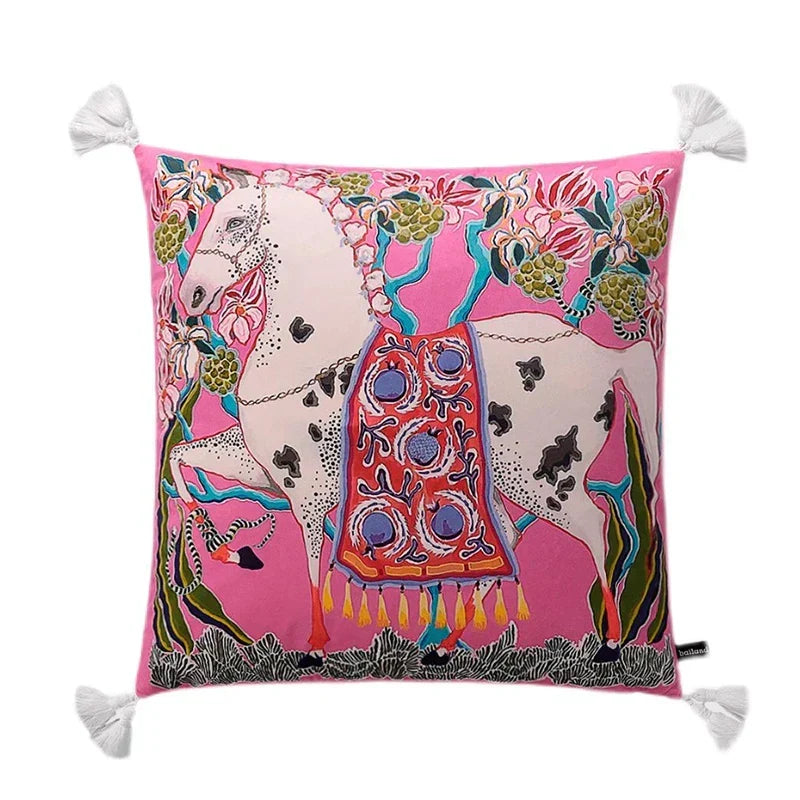 Cheetah Tassel Cushion Cover
