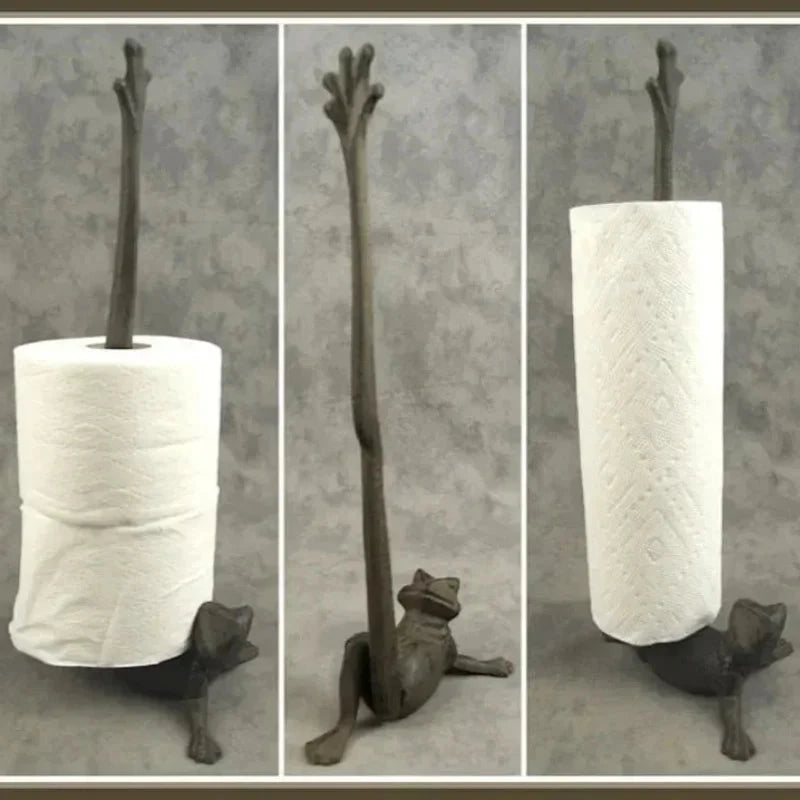 Yoga Frog Paper Holder Resting Cat Paper Towel Holder Roll Towel Organizer Rack for Kitchen Floor Countertop Living Room Decor DSers Fulfillment