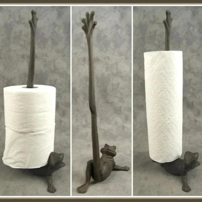 Yoga Frog Paper Holder Resting Cat Paper Towel Holder Roll Towel Organizer Rack for Kitchen Floor Countertop Living Room Decor