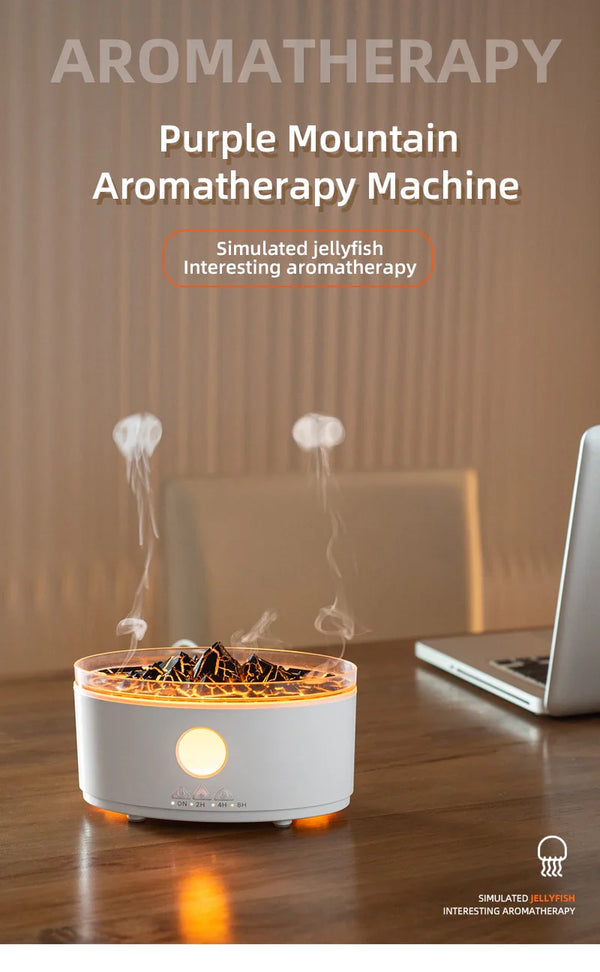 Volcano Aromatherapy Diffuser | Flame & Jellyfish Mist | 300ml