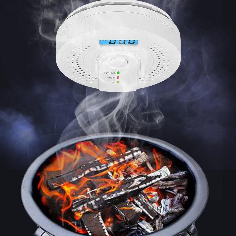 Digital Warning Alarm Sensor Sound Warning Battery Powered Portable CO Detector with LED Indicator CO Sensor for Home Warehouse