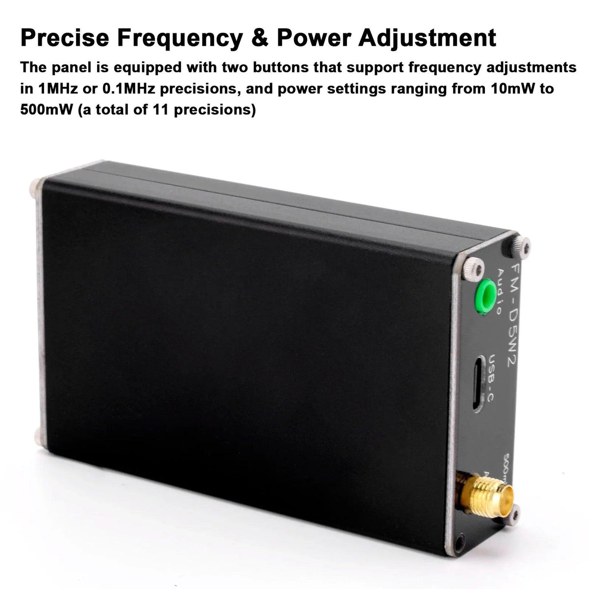 2km 0.5W FM Transmitter 76M-108Mhz Digital Display Stereo FM Transmit TYPE-C USB Churches CAR Radio Broadcast Campus Station