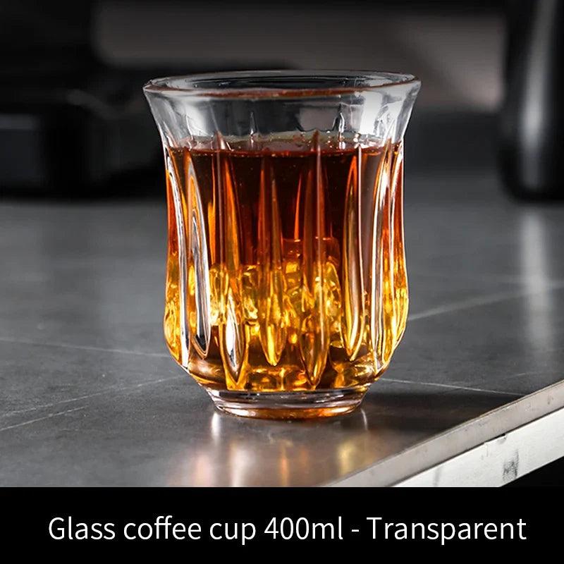 BINCOO 90ml-400ml Glass Coffee Cup Drinking Glasses for Espresso Cappuccino Latte Mug Juice Cocktails Home Kitchen Barista Tools