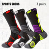 3Pairs Athletic Sport Running Socks Breathable Mesh Thick Compression Sweat Absorb Professional Basketball & Cycling Socks