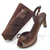 Latest Italian African Shoes And Bag Sets ED117 - Coffee / 41