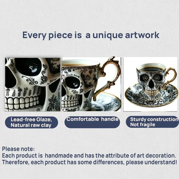 Stylish Resin Skull Coffee Mug Bonehead Design Gothic Skull Crusher Coffee Skeleton Head Mugs Collectors