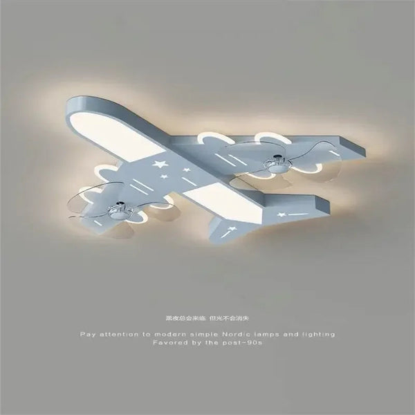 DecorBites™ Kids Room Airplane Ceiling Fan Light Fixture Decorbites