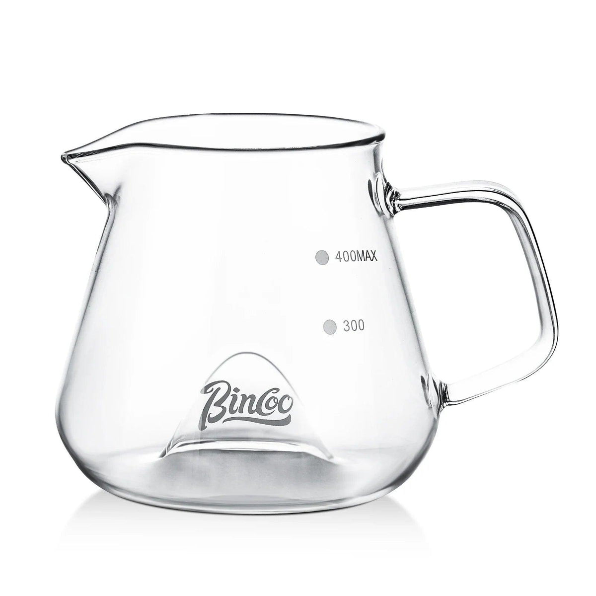 Bincoo 400ML Clear Glass Coffee Carafe Heat Resistant Visual Brewing Control Easy Sharing Pour over Coffee Maker