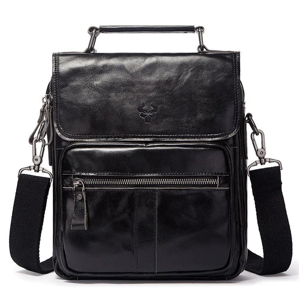 HUMERPAUL Genuine Leather Men's Shoulder Bag Luxury Work Business Messenger Bags Fashion Male Crossbody with Adjustable Straps