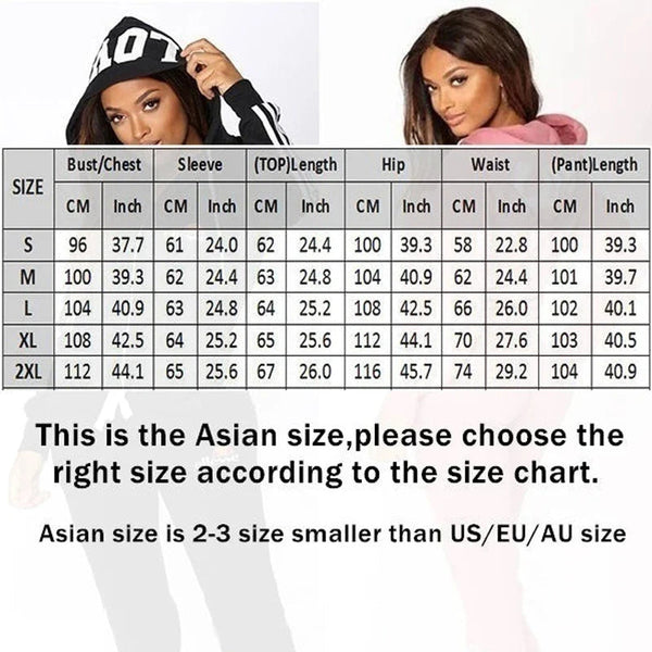 Hot Women's Fashion Tracksuit Striped Hoodies and Jogger Pants Ladies Daily Casual Clothes OneLoveCanada