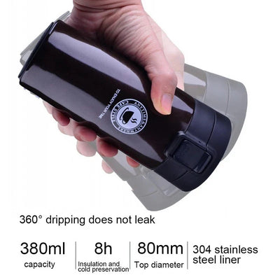 0.5L Stainless Steel Thermal Mug - Leak-proof Coffee Flask