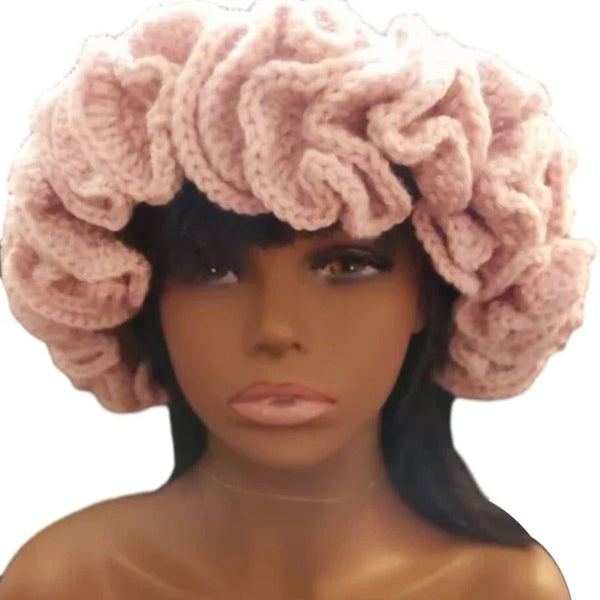 Ruffled Handmade Knit Bucket Hat