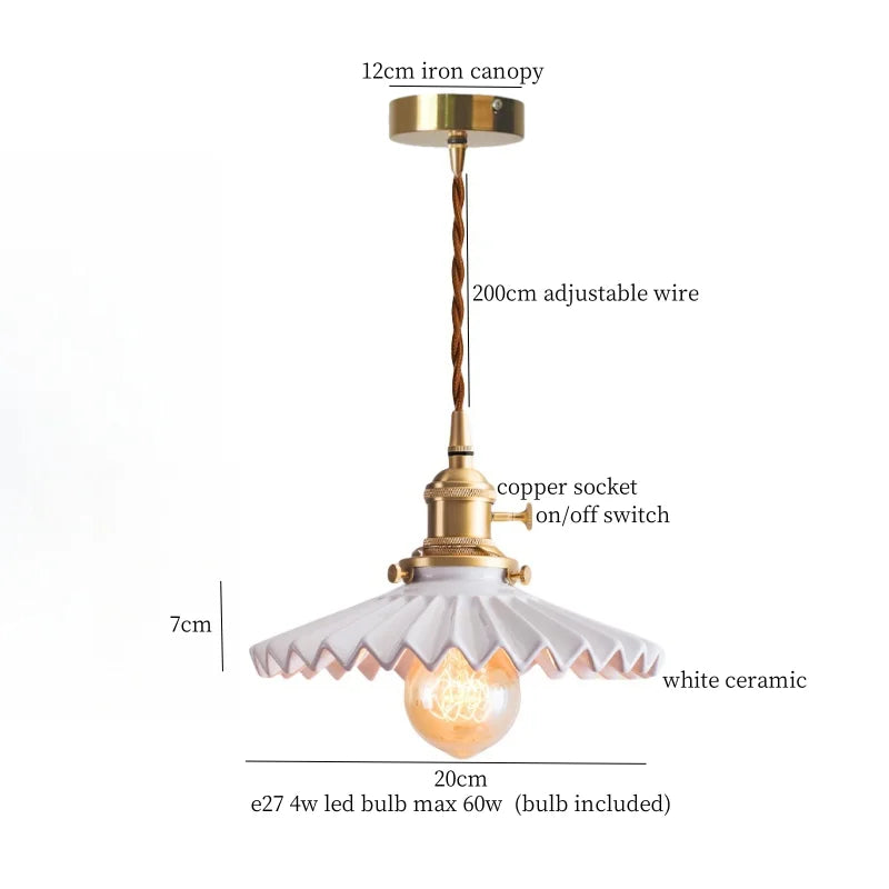 Ceramic Lotus LED Pendant