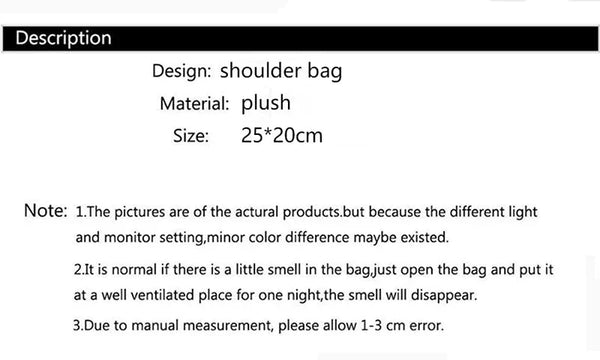 Fashion Women's Heart Shaped Handbags Cute Faux Fur Crossbody Bags  Lady Soft Plush Chain Shoulder Bag Shopper Totes