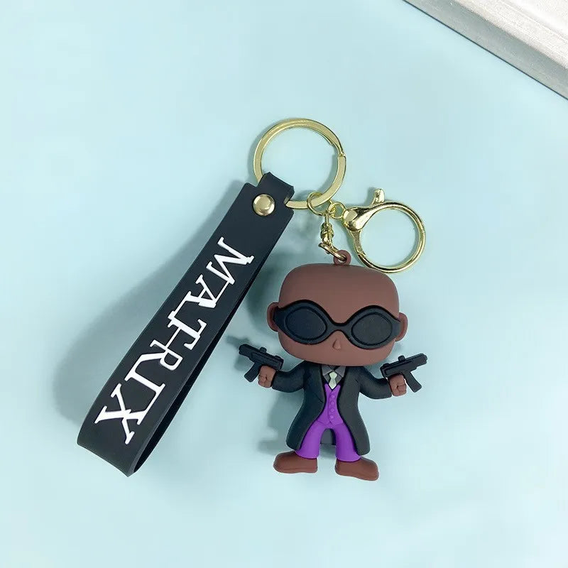 Creative Movie Matrix Key Chain Cool Hacker Neo Tank Key chain men and women bag pendant wholesale