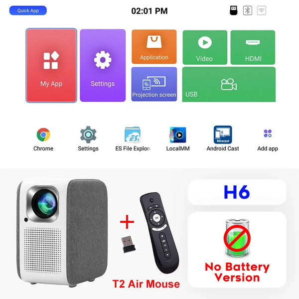 Original Touyinger H6 LED Android Projector Full HD 1080P Outdoor projectors WIFI Portable Beamer MINI TV Led Home Theater - Gifts for You 'n Me