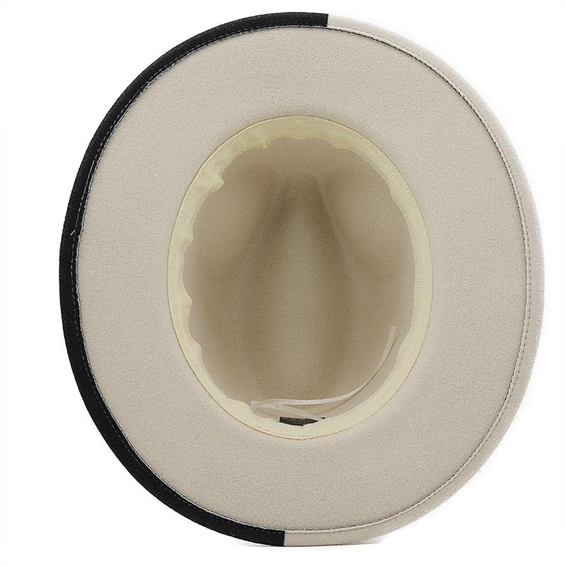 Black White Modern Unisex Fedora Hat Women Unisex Wide Brim Party Cowboy Cap Men Gentleman Wedding Hat Two Colors Fedora Hat Solid Color Wide Brim Winter Autumn Hat