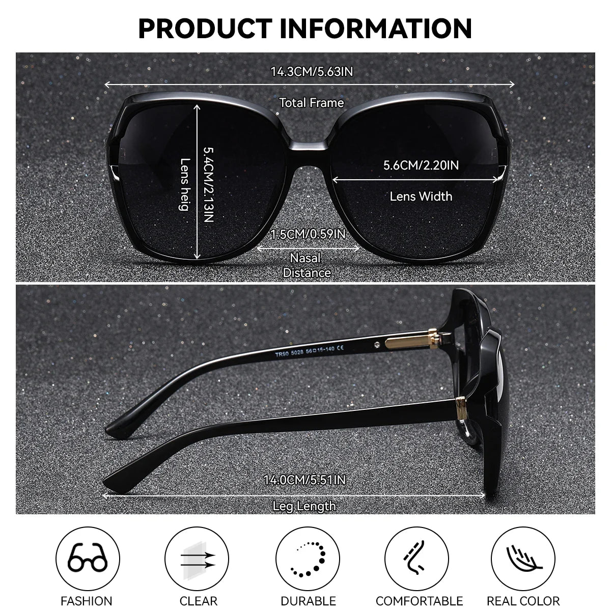 BARCUR Women’s Gradient Butterfly Frame Polarized Fashionable Sunglasses – Trendy Elegant Large PC Elliptical Design with UV400 Protection for Summer Travel Beach Shopping & Summer Style – White Gift Box Included