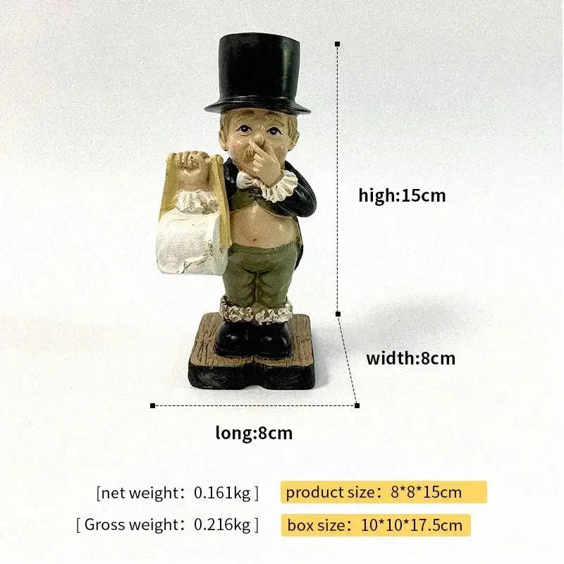 Cute Butler Shape Tissue Stand Rack Creative Toilet Paper Holder Spoof Paper Holder Statue Funny Decorative Resin Toilet Decor DSers Fulfillment