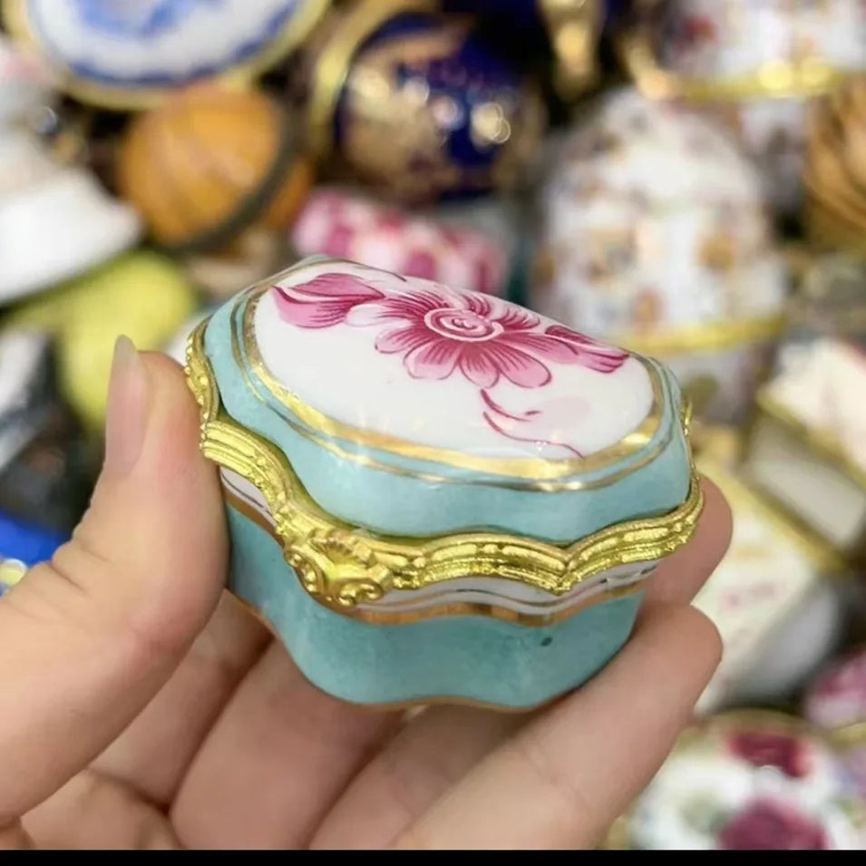 Ceramics Flower Jewelry Storage Box Vase Flower Basket Jewelry Case Storage Jewelry Organizer Display Gifts Home Decor Ornament