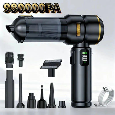 Car Vacuum LEDlamp Cleaner Powerful Mini 98000PA Cordless Portable Vacuum Cleaner for Home Appliance Handheld Blower Car Cleaner