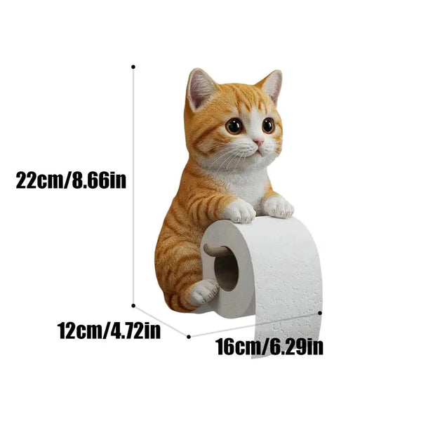 Cat Toilet Paper Holder Cat Toilet Roll Holder Wall Mounted Roll Rack Cute Dispenser for Dorm Home RV Restroom Travel Kitchen DSers Fulfillment