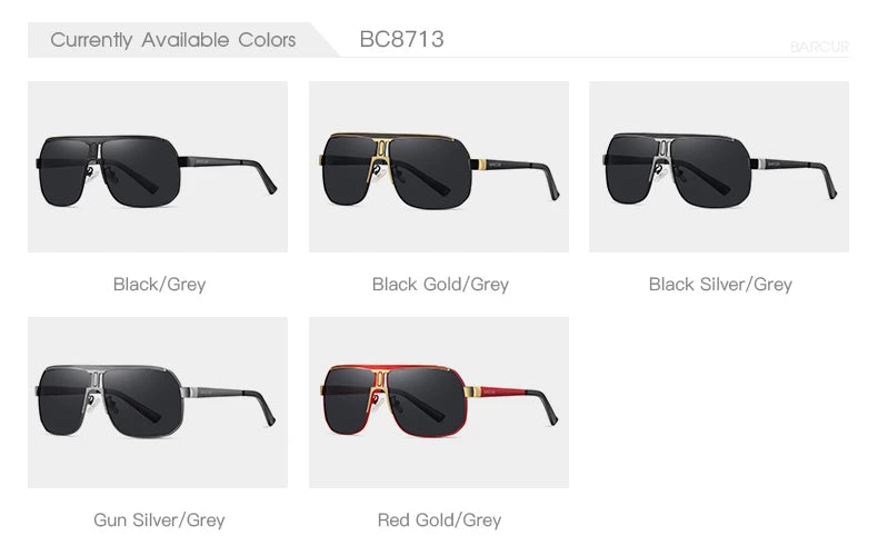 BARCUR Polarized Sunglasses for Men – Trendy UV400 Gradient Lens Oval Comfortable Frame Sports Driving Hiking Fishing Outdoor Fashion Eyewear with Durable Stainless Steel Frame – Casual Apparel Accessory Gift for Him