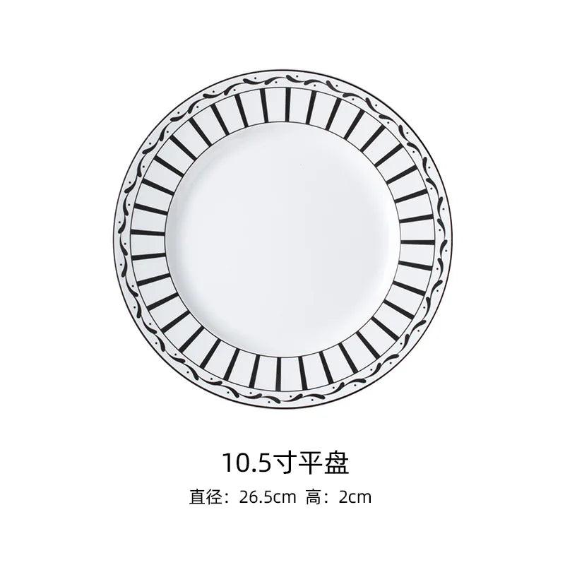Bone china plates, coffee cups, home high-end shallow flat plates, Western cuisine plates, steak plates, creative hotel meals
