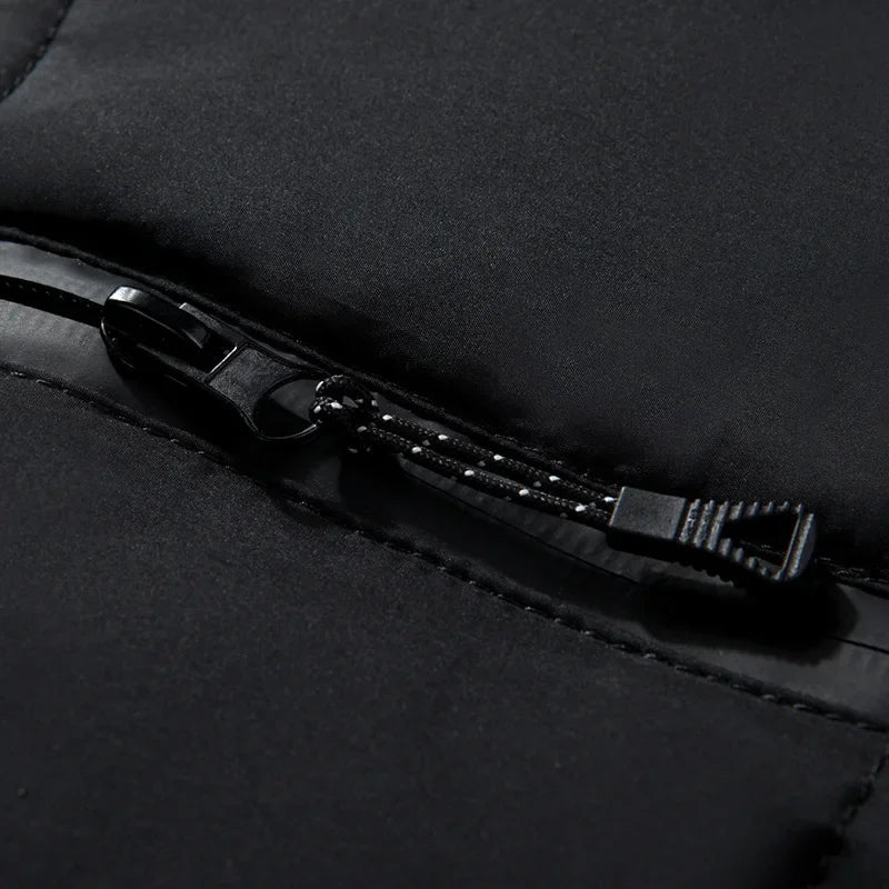 New Modern Jacket With Hood Men Winter Warm Solid Color Hooded Unique Design Jackets Elegant Men's Warm Winter Jacket Winter Outdoor Coat Comfortable Jacket