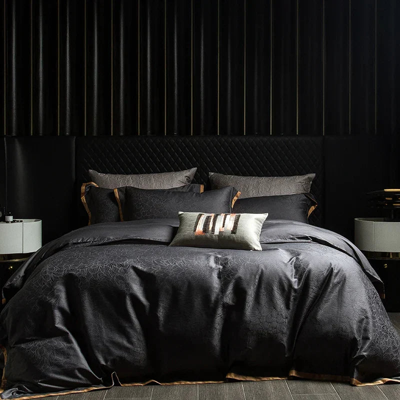 Dark Grey Cotton Bedding Set