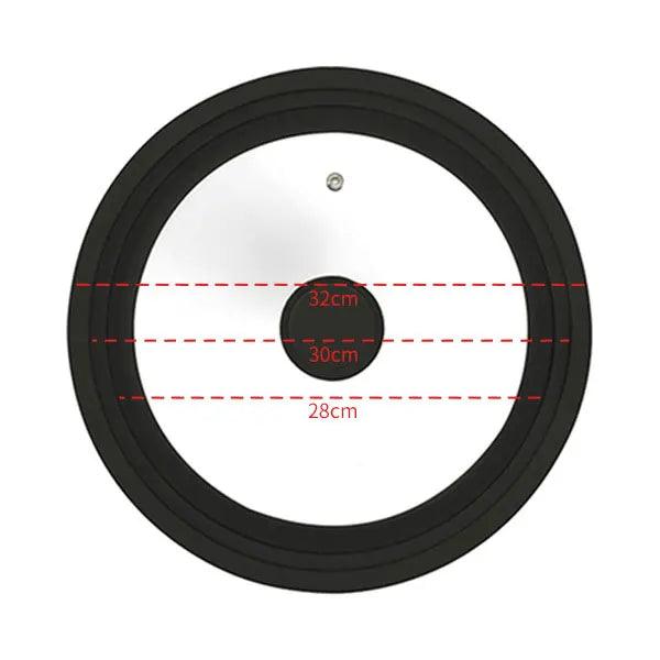 Multi Size Universal Lid for Pots Pans Cookware Tempered Glass Lid for Skillets with Silicone Rim Replacement Lid for Frying Pan