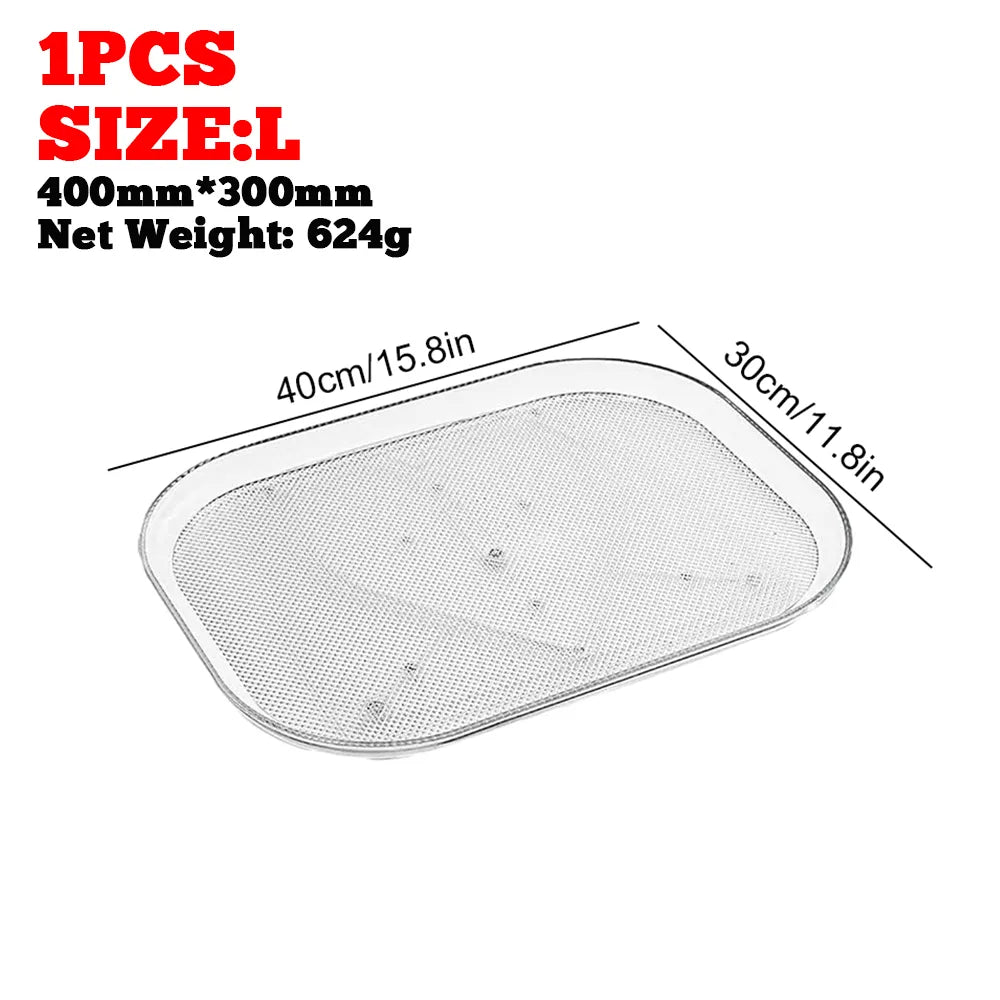 Turntable Organizer Lazy Susan For Refrigerator 360 Rotatable Rectangle Storage Rack Clear Turntable Rack For Kitchen Cabinet