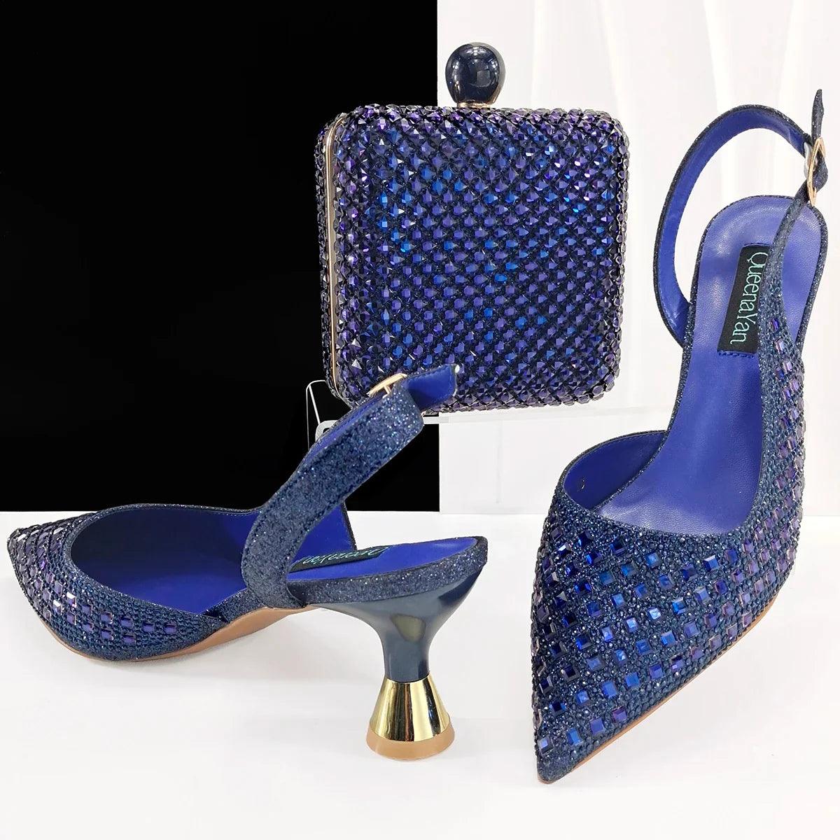 Lastest Italian Design Ladies Shoes with Matching Bag Set HZS1-1