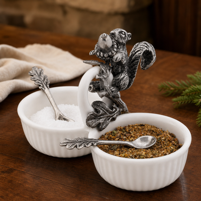 Squirrel Double Salt Cellar