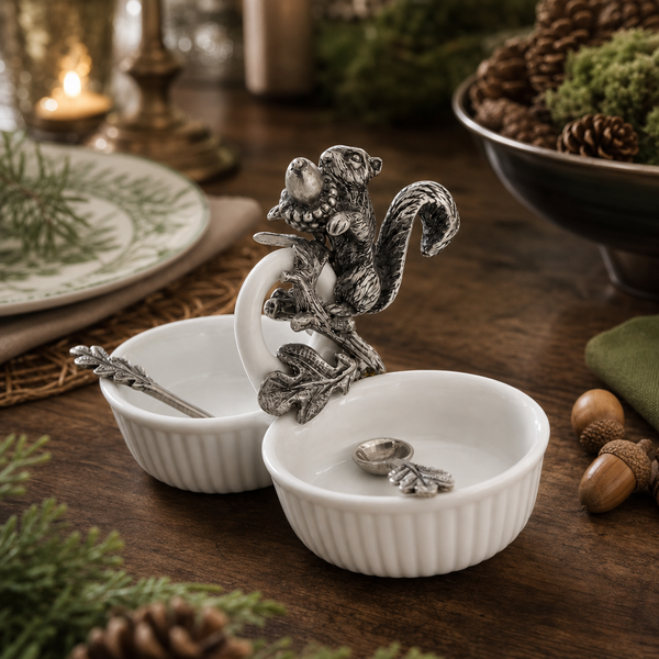 Squirrel Double Salt Cellar