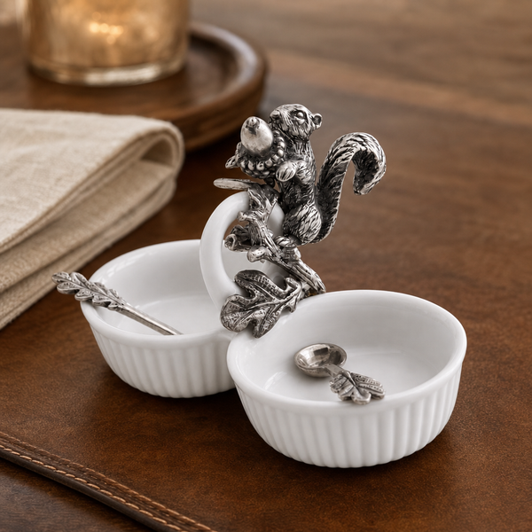 Squirrel Double Salt Cellar