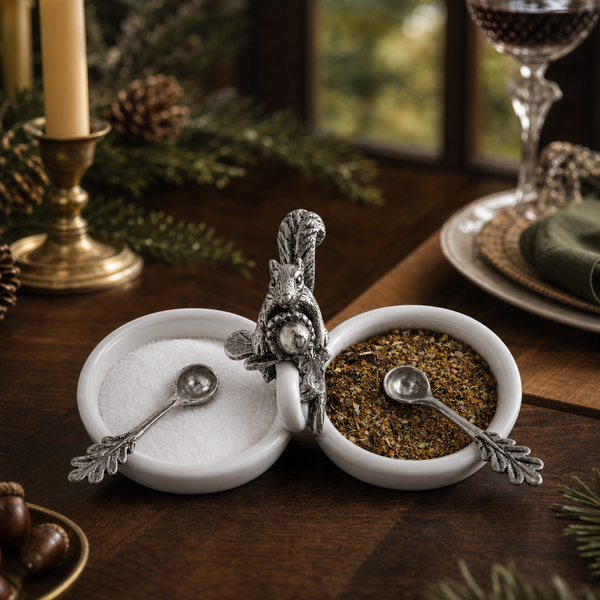 Squirrel Double Salt Cellar