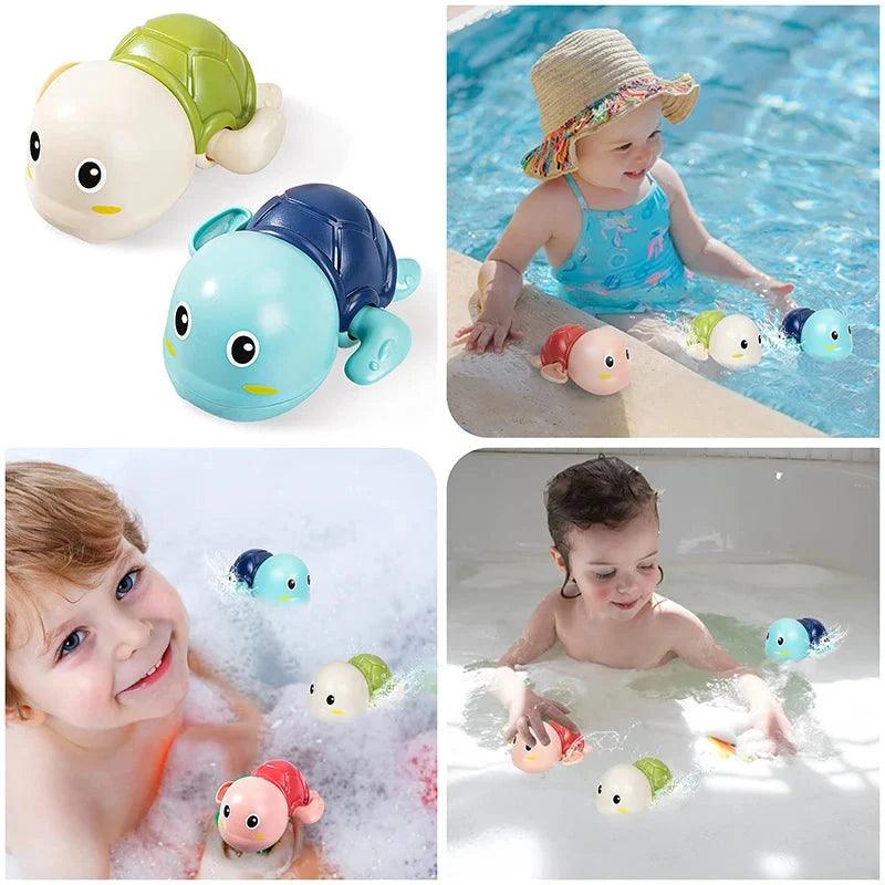 Baby Bath Toys - Swimming Turtle Whale Clockwork Water Toys for Kids | Safe Fun Bath Time Play