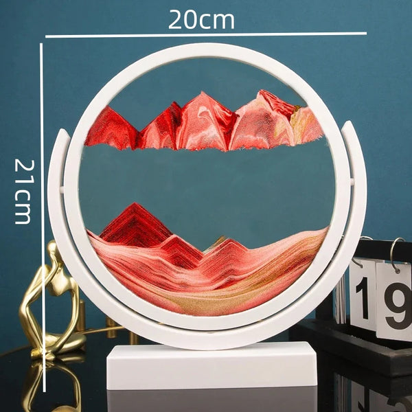 3D Moving Sand Art Painting Hourglass Round Handmade Glass Deep Sea Sandscape Quicksand Craft Sandglass Home Decoration Gifts