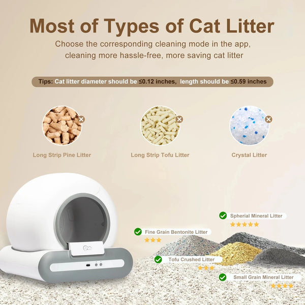 DOEL  Automatic Cat Litter Box Self Cleaning with App Control & Cat Litter Mat Smart Cat Toilet for Multiple Large Cats DSers Fulfillment