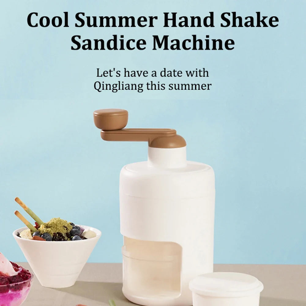Manual Ice Shaver Machine for Home DIY Slushy Snow Cone Maker Portable Hand Crank Stainless Steel Blade Kitchen