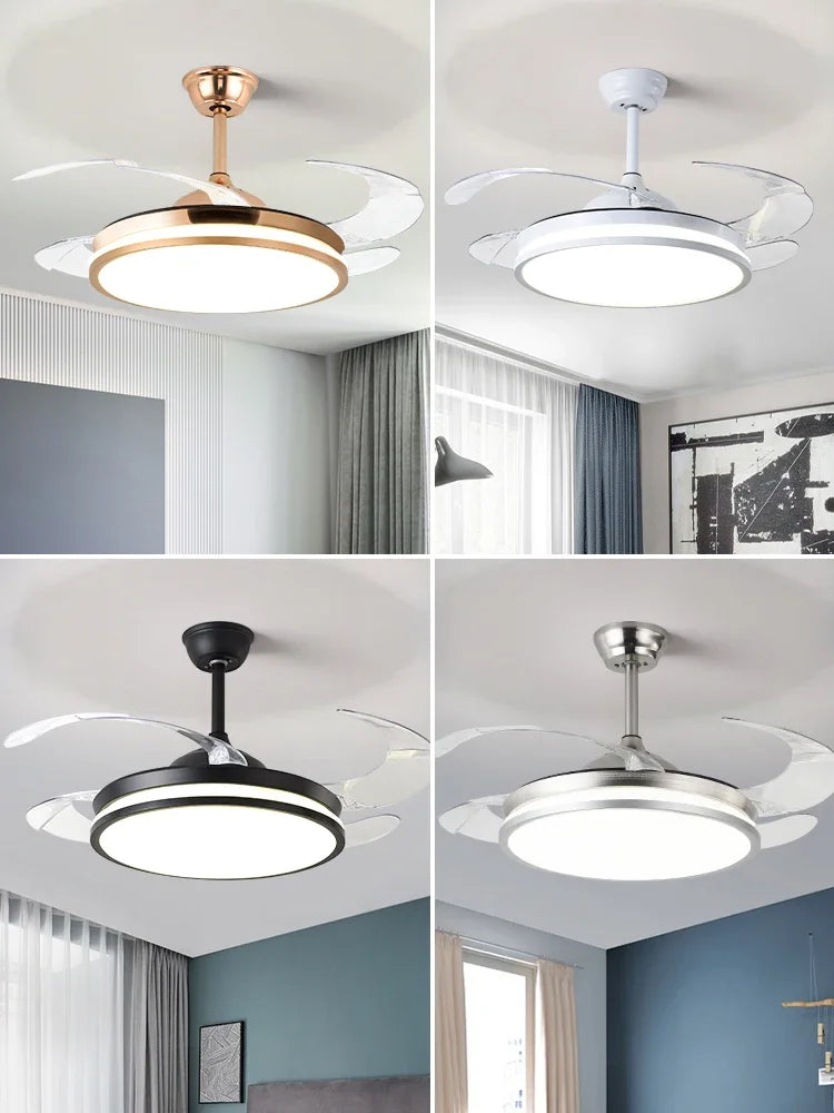 DecorBites™ LED Fan Lamp: Modern Invisible Ceiling Chandelier for Living Room, Bedroom & Dining Room Decorbites