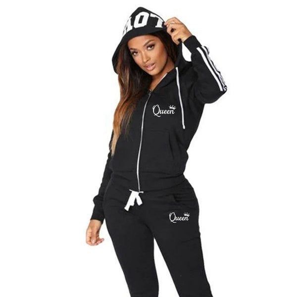 Hot Women's Fashion Tracksuit Striped Hoodies and Jogger Pants Ladies Daily Casual Clothes OneLoveCanada