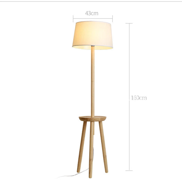 Nordic Vertical Floor Lamps Modern Solid Wood Table Simple Luminaires for Study Room Living Room Bedroom Bedside Standing Lights